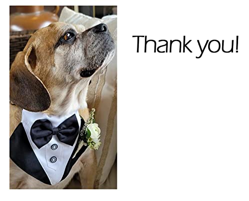 Bow Tie Dog Collar, iToolai Adjustable Collar Wedding Bandana for Small Medium Large Dog Boy(Black Strips, Large)