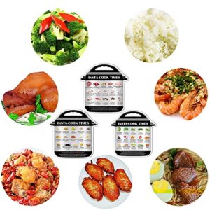 Magnetic Cheat Sheet for Instant Pot Decals Instapot Colored Textual Description and Food Images Cooking Times, 3 Pieces