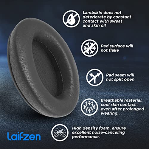 Lambskin XM3 Earpads for Sony WH-1000XM3 Headphones Replacement 1000 XM 3 Real Sheepskin Leather Ear Pads Cushions Earmuffs Cups 1000XM3 (Black)