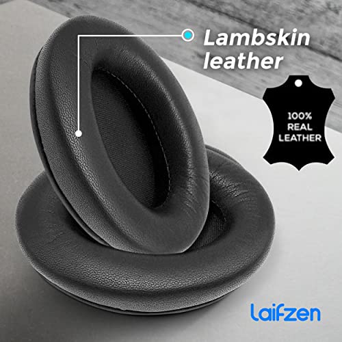 Lambskin XM3 Earpads for Sony WH-1000XM3 Headphones Replacement 1000 XM 3 Real Sheepskin Leather Ear Pads Cushions Earmuffs Cups 1000XM3 (Black)