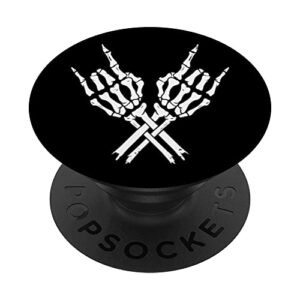 devil horns skeleton hands heavy metal music rock and roll popsockets swappable popgrip