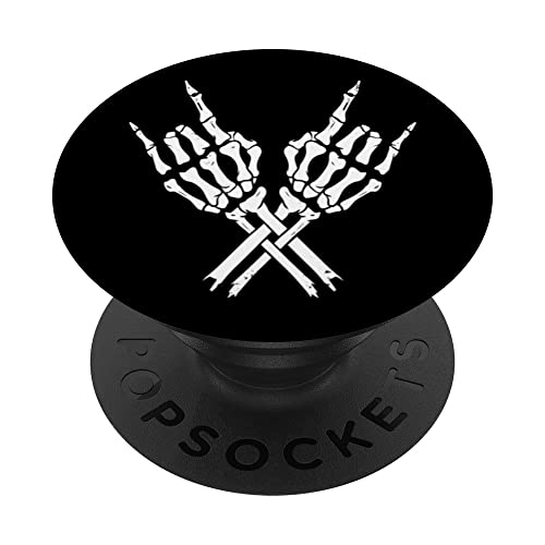 Devil Horns Skeleton Hands Heavy Metal Music Rock and Roll PopSockets Swappable PopGrip