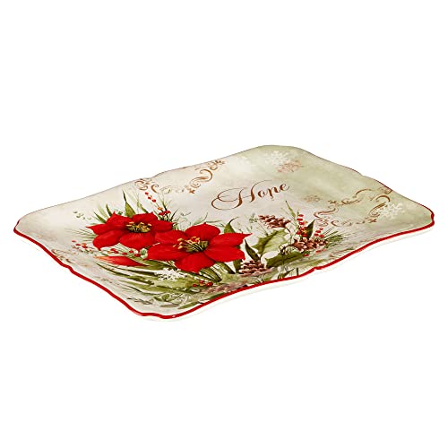 Certified International Winter's Medley Rectangular Platter, 14.25" X 10.25"