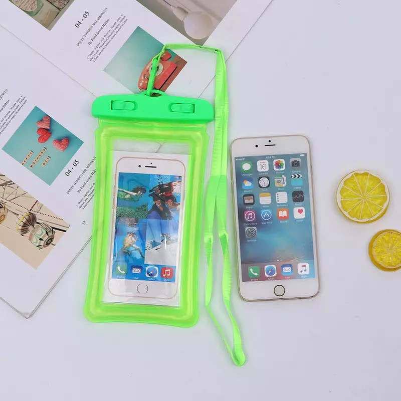 Universal Floating Waterproof Phone Pouch Holder, Dry Bag with Strap, Compatible with iPhone 13/12/11 Pro Max/Pro/8 Plus, Galaxy S22/S21/S20/S10/Note 20/10/9 up to 6.7" (Green)