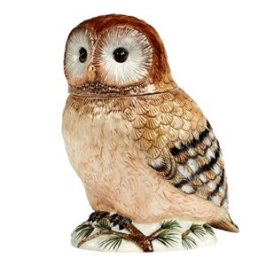 certified international winter's walk 3-d owl cookie jar, 88 oz, multicolor