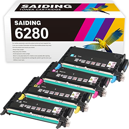 SAIDING Remanufactured Toner Cartridges Replacement for Xerox 6280 106R01395 106R01392 106R01393 106R01394 to Use with Phaser 6280 6280DN 6280N Printer