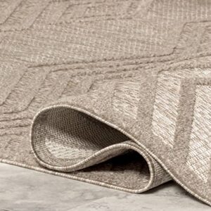 nuLOOM Peri Geometric Tetris Indoor/Outdoor Area Rug, 8x10, Beige