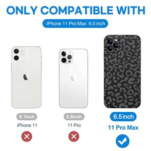 Hython Case for iPhone 11 Pro Max Case Leopard, Matte Black Cheetah Print Pattern Design [Not Rub Off], Cute Aesthetic Slim Soft Flexible TPU Shockproof Protective Phone Case Cover for Women Men