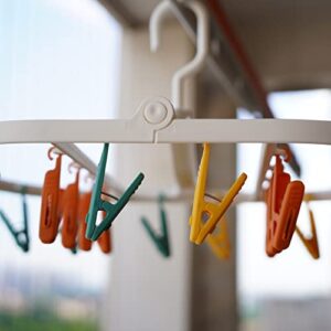 EIKS Foldable Laundry Drying Hanging Rack with 24 Clips for Drying Clothes, Underwear, Hat, Scarf, Socks, Gloves