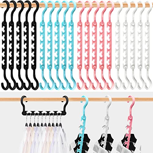 20-Pack-Closet-Organizers-and-Storage,Closet-Organizer-Hangers 5 Holes Hangers-Space-Saving for Heavy Clothes Wardrobe Closet,Dorm-Room-Essentials for College Students Girls Home Bedroom Organization