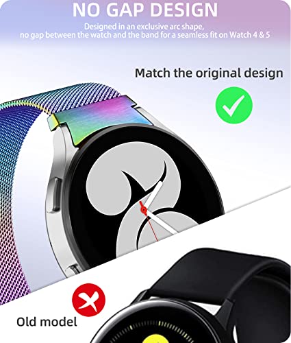 Zedoli No Gap Metal Bands Compatible with Samsung Galaxy Watch 6 band/Watch 5/Galaxy Watch 4 Band 40mm 44mm/Galaxy Watch 5 Pro Band 45mm/Watch 4 Classic Band/Watch 6 Classic Band 43mm 47mm Men Women