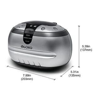 Ultrasonic Jewelry Cleaner, VLOXO Ultrasonic Cleaning Machine 600ML Professional Jewelry Cleaner 42kHz with Stainless Steel Tank for Jewelry, Eyeglasses, Retainer, Watches, Dentures, Rings, Coins
