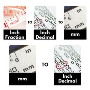 Infassic Fraction To Decimal To Millimeter (mm) Conversion Chart Magnet - Standard To Metric Magnetic Quick Reference Guide - Inches To Mm Cheat Sheet - Inch Fraction & Inch Decimal - 5.5” x 8.5”