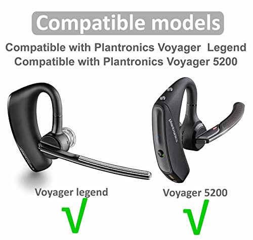 3 Pcs Silicone Ear Tips for Voyager 5200 / Voyager Legend, Replacement S/M/L 3 Size Noise Reduce Rubber Earbuds Gel Wings Compatible with Plantronics Voyager 5200 & Legend - Black