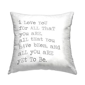 stupell industries inspirational love quote design by jaxn blvd pillow, 18 x 18, off-white