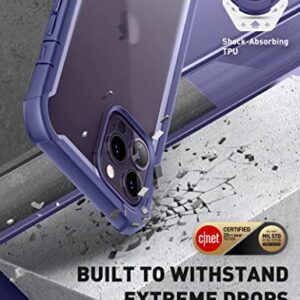 i-Blason Ares for iPhone 14 Pro Max Case 6.7 inch (2022), Full-Body Clear Rugged Bumper Case with Built-in Screen Protector (Purple)