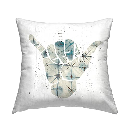 Stupell Industries Hang Loose Hand Sign Modern Abstract Pattern Design by Daphne Polselli Pillow, 18 x 18, Green