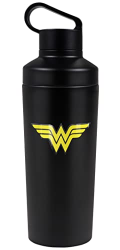 Dco - Logo OFFICIAL Wonder Woman Logo 18 oz Insulated Water Bottle, Leak Resistant, Vacuum Insulated Stainless Steel with 2-in-1 Loop Cap