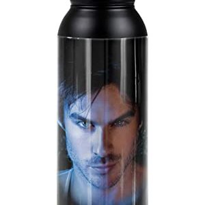 The Vampire Diaries OFFICIAL Damon 24 oz Insulated Canteen Water Bottle, Leak Resistant, Vacuum Insulated Stainless Steel with Loop Cap, Black