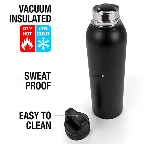 Supernatural OFFICIAL Anti Possession Symbol 24 oz Insulated Canteen Water Bottle, Leak Resistant, Vacuum Insulated Stainless Steel with Loop Cap, Black