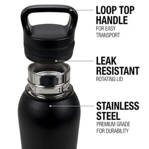 Supernatural OFFICIAL Anti Possession Symbol 24 oz Insulated Canteen Water Bottle, Leak Resistant, Vacuum Insulated Stainless Steel with Loop Cap, Black