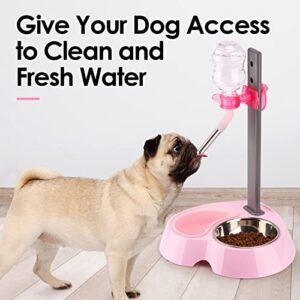 Super Design Dog Water Bottle Stand, Automatic Multifunctional Dog Water Bottle Dispenser Dog Water Feeders Bowl Dispenser Portion Control Water Dispenser for Dogs & Cats, No More Dripping Beard