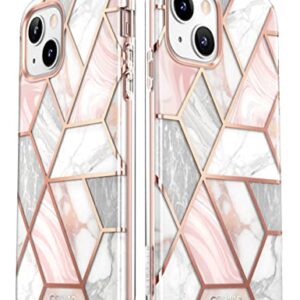 i-Blason Glitter Case for iPhone 14 Plus (6.7 Inches) Mobile Phone Case 360 Degree Case Bumper Protective Cover [Cosmo] with Screen Protector 2022 Edition (Marble)