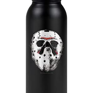 Friday the 13Th OFFICIAL Jason Mask 24 oz Insulated Canteen Water Bottle, Leak Resistant, Vacuum Insulated Stainless Steel with Loop Cap, Black