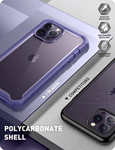 i-Blason Ares Designed for iPhone 14 Pro Case 6.1 inch (2022 Release), Dual Layer Rugged Clear Bumper Case with Built-in Screen Protector (Mauve)