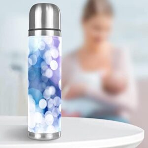 Abstract Christmas Lights Snow Vacuum Insulated Stainless Steel Water Bottle, Double Walled Travel Thermos Coffee Mug 17 OZ for School Office