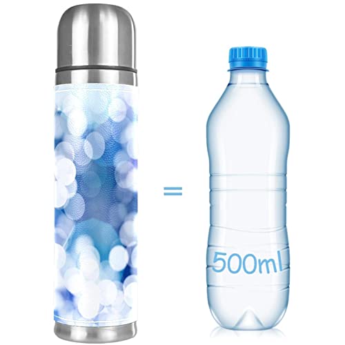 Abstract Christmas Lights Snow Vacuum Insulated Stainless Steel Water Bottle, Double Walled Travel Thermos Coffee Mug 17 OZ for School Office