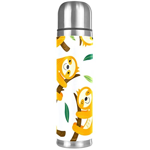 Cute Brown Sloth Hug Vacuum Insulated Water Bottle Stainless Steel Thermos Flask Travel Mug Coffee Cup Double Walled 17 OZ