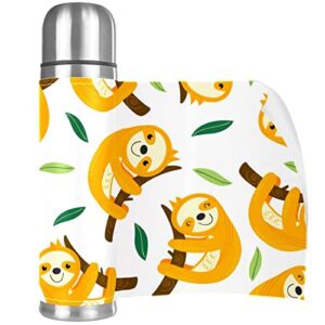 Cute Brown Sloth Hug Vacuum Insulated Water Bottle Stainless Steel Thermos Flask Travel Mug Coffee Cup Double Walled 17 OZ