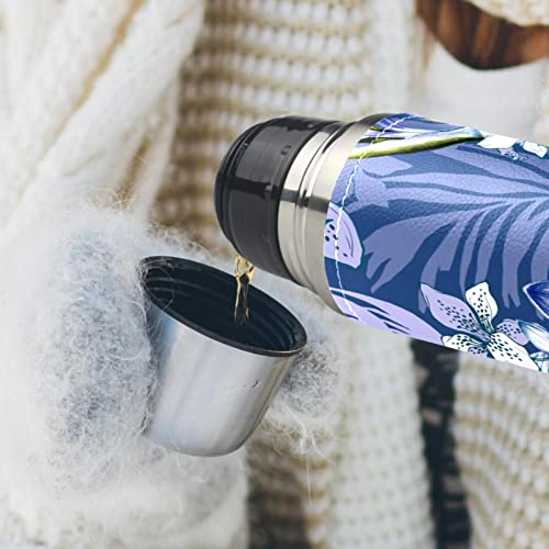 Orchids Paradise Bird Palm Leaves Vacuum Insulated Water Bottle Stainless Steel Thermos Flask Travel Mug Coffee Cup Double Walled 17 OZ