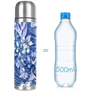 Orchids Paradise Bird Palm Leaves Vacuum Insulated Water Bottle Stainless Steel Thermos Flask Travel Mug Coffee Cup Double Walled 17 OZ