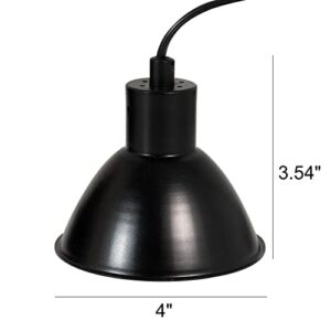 Reptile Light Fixture with 2 Packs Lighting Heat Lamps and 4" Halogen Mini Dome and Hanging Hook,Mounting Spring Clip for Terrarium Habitat Tank