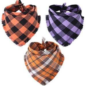 halloween thanksgiving christmas fall dog bandana autumn plaid reversible triangle bibs scarf accessories for dogs pets