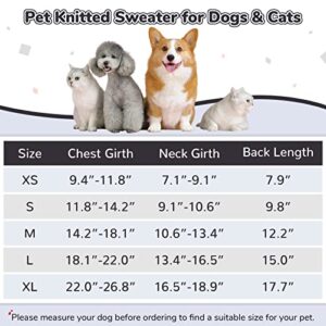 Phyxin Warm Dog Sweater Plaid Pet Knitted Turtleneck XS Puppy Sweaters for Small Dog Knitwear for Dogs Cats in Cold Winter Dog Pullover, Blue XL