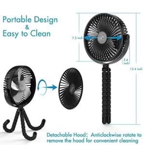 Cmyfato Golf Cart Fan, 10000mAh Rechargeable Portable Fan, 7 Inch Battery Operated Clip On Fan with LED Light for Golf Car Treadmill Tent Boat Truck Vehicles RV Utility ATV Forklift Camping Farm