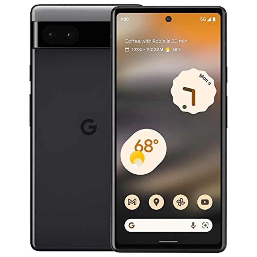 Google Pixel 6A 5G 128GB 6GB RAM Factory Unlocked (GSM Only | No CDMA - not Compatible with Verizon/Sprint) Global Version - Charcoal