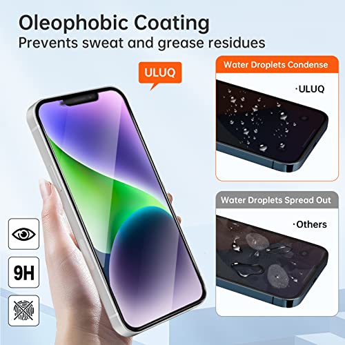 [6-in-1] ULUQ Designed for iPhone 14 Plus Screen Protector 6.7Inch, 2Pack[HD Clear Tempered Glass Screen Protector] +1Pack[Privacy Anti Spy Screen Protector]+3Pack[Camera Lens Protector]Suit All Case