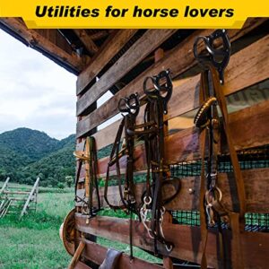 3 Counts Horse Bridle Rack Bridle Bracket Bridle Hooks Horse Tack Storage Halter Hanger Metal Bridle Holder with Tubes and Screw for Horse Barn Supplies (Black)