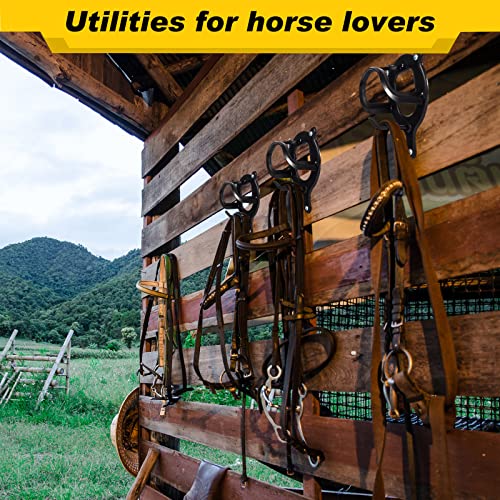 3 Counts Horse Bridle Rack Bridle Bracket Bridle Hooks Horse Tack Storage Halter Hanger Metal Bridle Holder with Tubes and Screw for Horse Barn Supplies (Black)