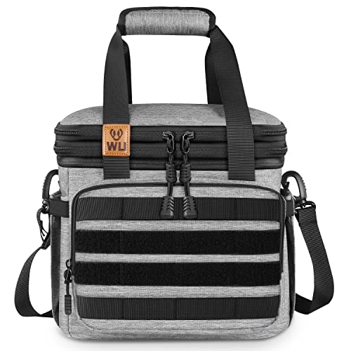 wu Insulated Large Lunch Bag 15L18L Expandable Dry Wet Separation Lunch Box Pail Adults Heavy Duty Waterproof Leakproof Soft Cooler Food Bag Kit, Gray