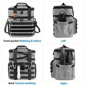 wu Insulated Large Lunch Bag 15L18L Expandable Dry Wet Separation Lunch Box Pail Adults Heavy Duty Waterproof Leakproof Soft Cooler Food Bag Kit, Gray