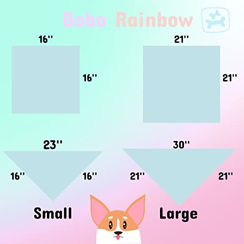 Bobo Rainbow Dog Bandana, 1PC Christmas Dog Bandanas Girl Boy Bibs Scarf Holiday Soft Dog Kerchief Pet Bandanas Small Medium Large for Dogs Gift