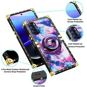 JAKPAK for Motorola Moto G Stylus 5G 2022 Case with Kickstand Cute Cover for Girls Women TPU Luxury Case with Strap Shockproof Protective Heavy Duty Case for Motorola Moto G Stylus 5G 2022 Lip Purple