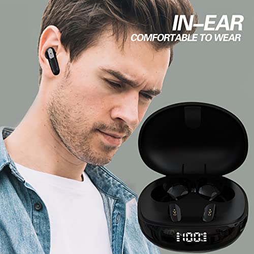 JS81 Bluetooth-Compatible V5.1 Smart- in-Ear Mp3 Stereo Sports Facility with Digital Display A Led (Black)