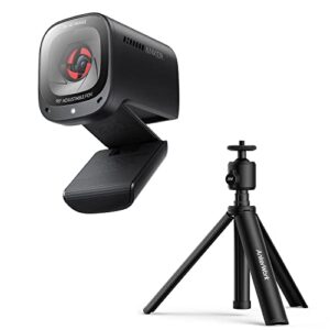 anker powerconf c200 2k and ankerwork mini tripod, 15.74" adjustable and extendable design, holds up to 3.3lb, mac webcam, webcam for laptop, adjustable field of view, built-in privacy cover