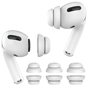 3 pairs (double flange) ear tips compatible with airpods pro 1st and 2nd, s/m/l silicone (fit in case) flexible noise reduce earplug earbuds eartips compatible with airpods pro 2 and 1 - white